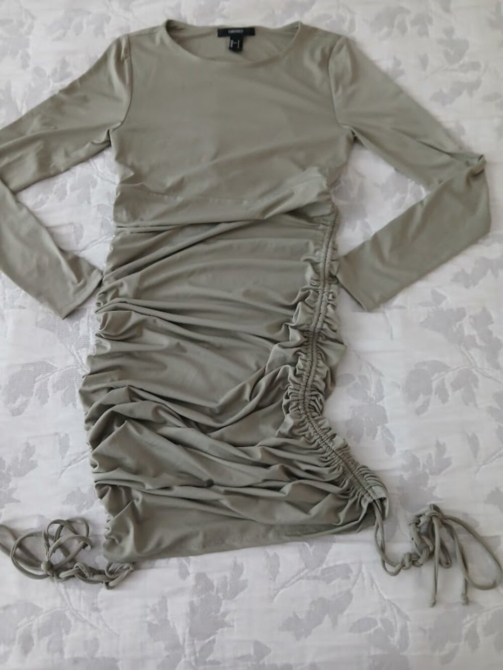 FOREVER 21 Sage Ruched Dress - size S